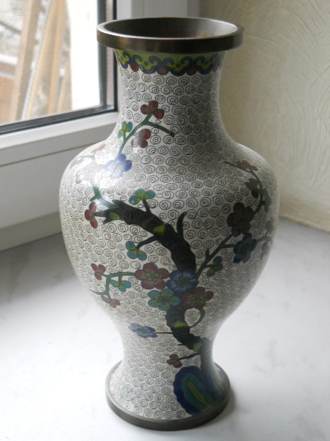Фото 12. Китайская ваза клуазоне (перегородчатая эмаль) сакура