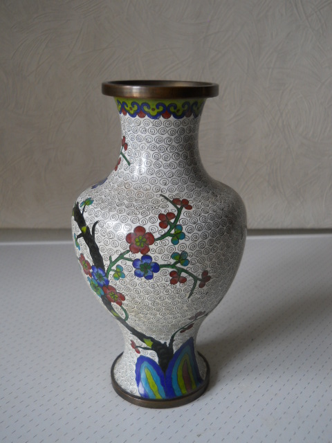 Фото 14. Китайская ваза клуазоне (перегородчатая эмаль) сакура