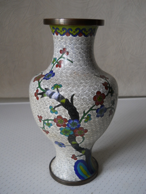 Фото 16. Китайская ваза клуазоне (перегородчатая эмаль) сакура