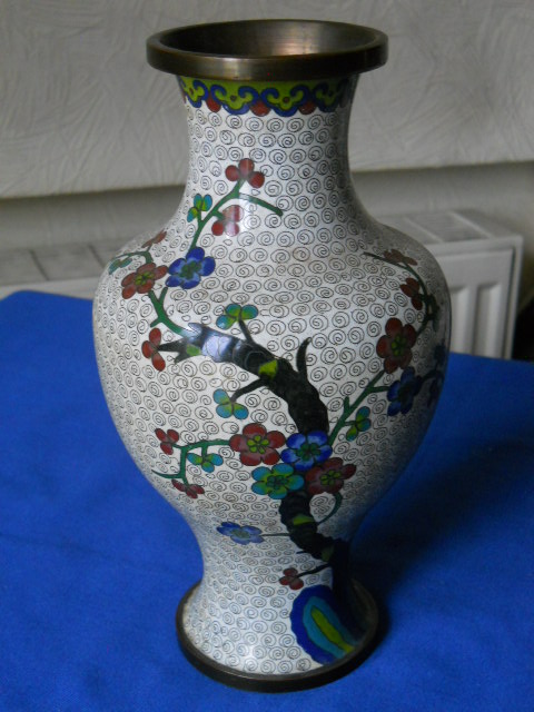 Фото 8. Китайская ваза клуазоне (перегородчатая эмаль) сакура