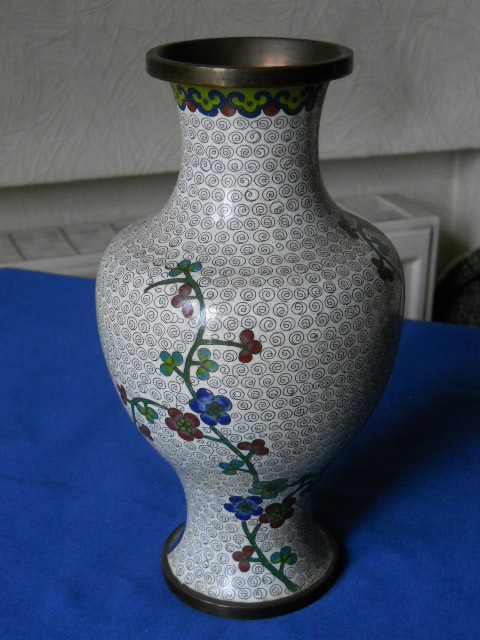 Фото 9. Китайская ваза клуазоне (перегородчатая эмаль) сакура