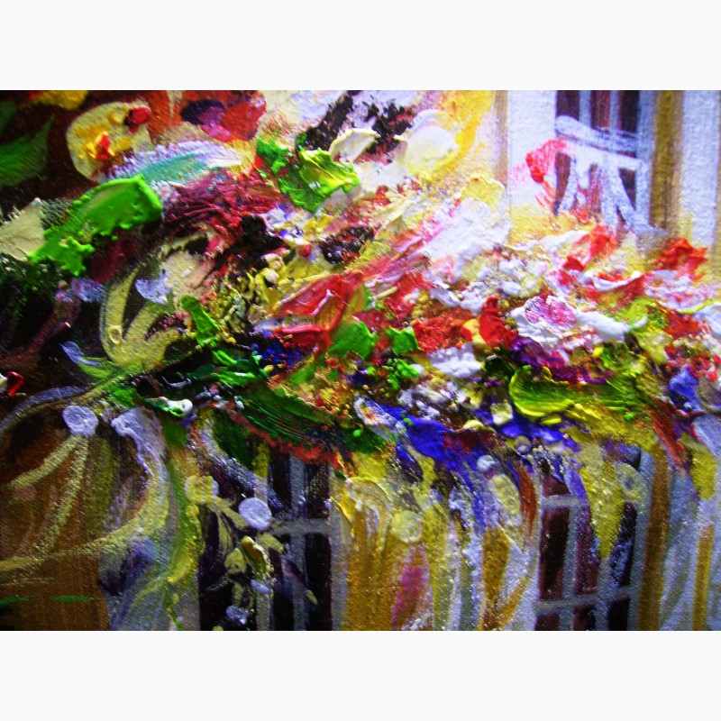 Фото 7. Картина художника маслом на холсте Италия море городской пейзаж горы цветы Ручная работа