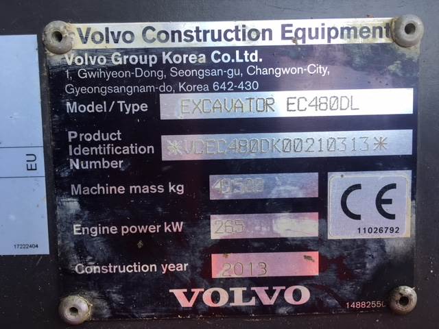Фото 6. Гусеничный экскаватор Volvo EC480DL