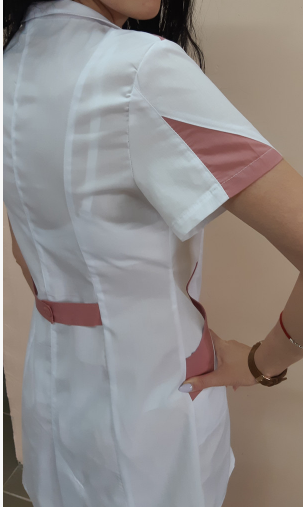 Фото 3. Женский медицинский халат Эрика с коротким рукавом