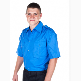 Рубашка форменная голубая с коротким рукавом
