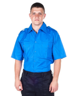 Фото 2. Рубашка форменная голубая с коротким рукавом