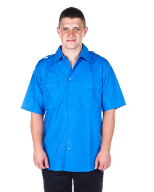 Фото 3. Рубашка форменная голубая с коротким рукавом