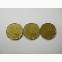 Евросоюз-10 евроцентов (3 разных)