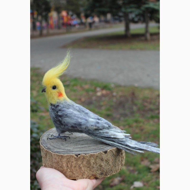 Фото 3. Валяная игрушка хендмэйд попугай корелла с шерсти интерьерная сувенир подарок папуга