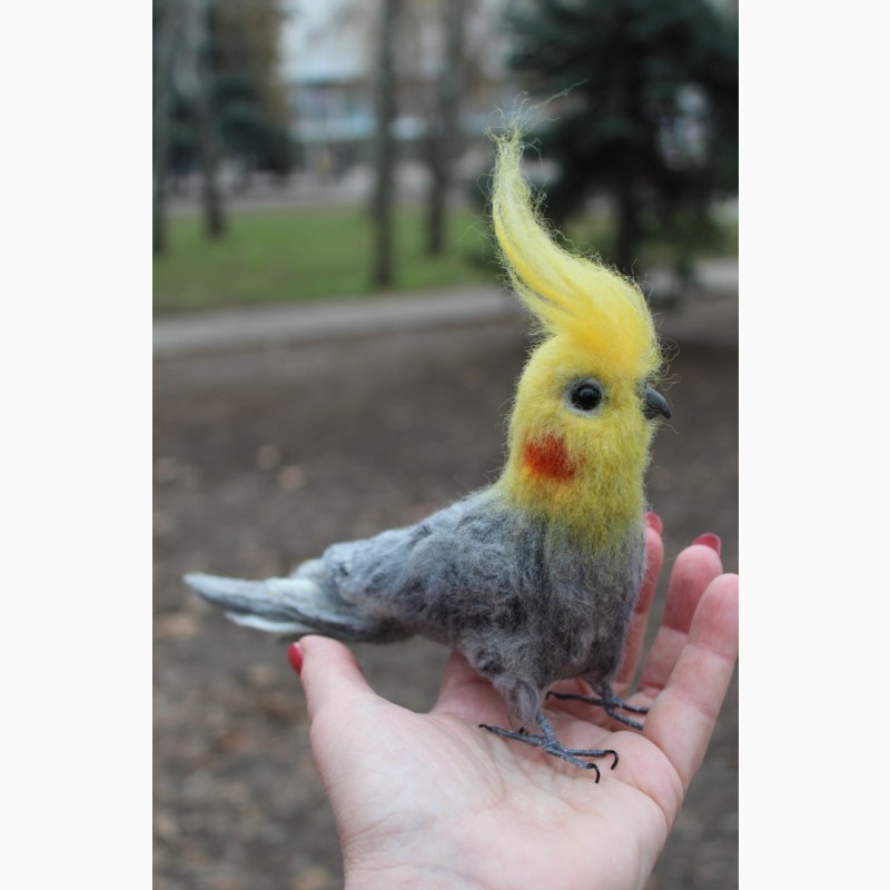 Фото 4. Валяная игрушка хендмэйд попугай корелла с шерсти интерьерная сувенир подарок папуга