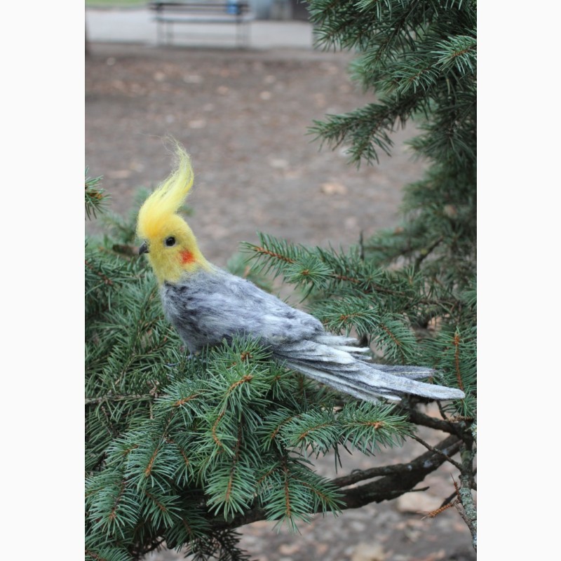 Фото 5. Валяная игрушка хендмэйд попугай корелла с шерсти интерьерная сувенир подарок папуга