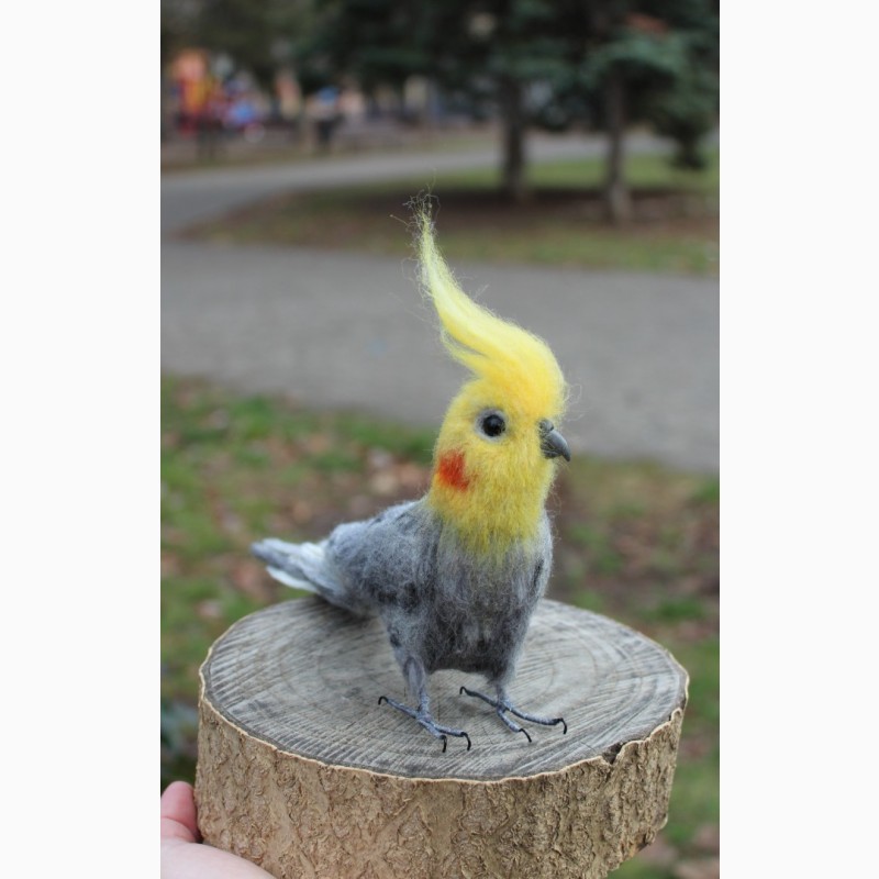 Фото 6. Валяная игрушка хендмэйд попугай корелла с шерсти интерьерная сувенир подарок папуга