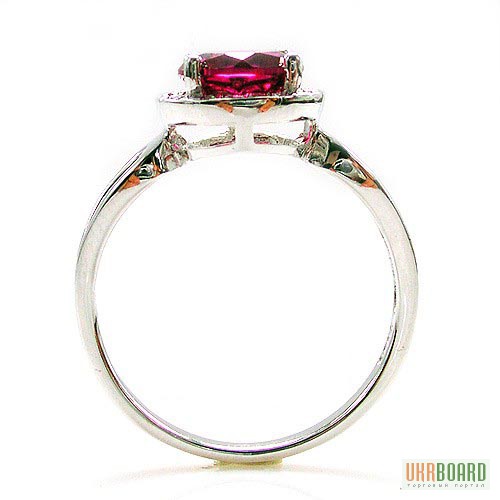 Фото 3. Серебряное кольцо с рубином 2,00 карат и цирконами. НОВОЕ (Код: 00124)
