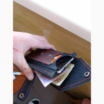 Мужской кожаный кошелек - чехол для телефона ручной работы