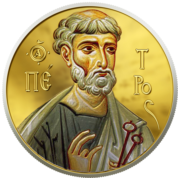 Фото 2. Набор серебряных монет с позолотой Святые апостолы Петр и Павел