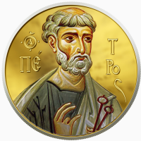 Набор серебряных монет с позолотой Святые апостолы Петр и Павел
