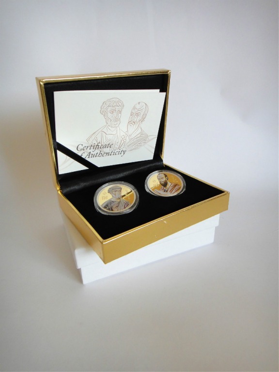 Фото 5. Набор серебряных монет с позолотой Святые апостолы Петр и Павел