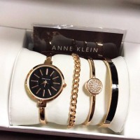 Хит цена! Подарочный набор женские часы Anne Klein Gold в шкатулке