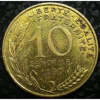 Франция 10 сантимов 1989 год