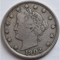 США 5 центов 1902 год г98