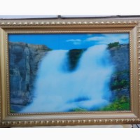 Картина с подсветкой Водопад музыкальная, размер 45х60см