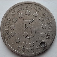 США 5 центов 1867 год НЕ ЧАСТАЯ!!!!!! м122