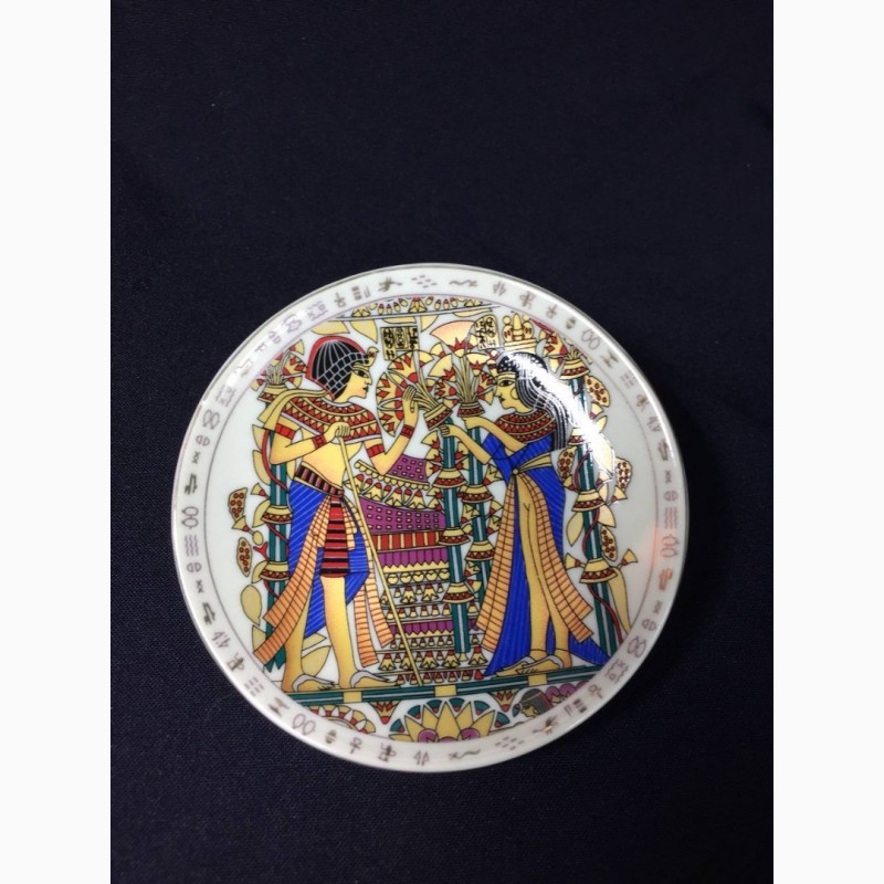 Тарелка сувенирная Египет 10 см. фарфоровая Позолота настенная декоративная н383
