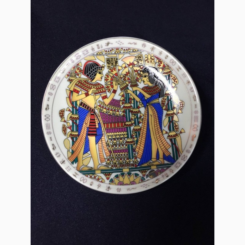 Фото 2. Тарелка сувенирная Египет 10 см. фарфоровая Позолота настенная декоративная н383