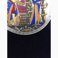 Тарелка сувенирная Египет 10 см. фарфоровая Позолота настенная декоративная н383