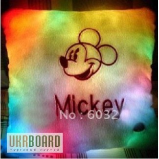 Подушка микки маус, светящаяся подушка-антистресс, Led подушка Mickey, купить оригинальный