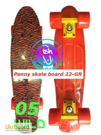 Фото 4. Пенни 22-GR penny print лонгборд скейт 56 см fish cruiser skate board