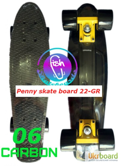 Фото 6. Пенни 22-GR penny print лонгборд скейт 56 см fish cruiser skate board