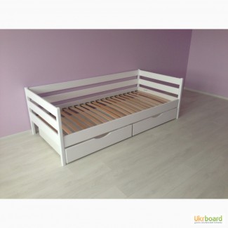 Дитячі односпальні ліжка з масиву сосни та ясена