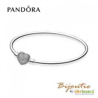 Оригинал Pandora браслет 590722CZ (жесткий - бангл) серебро 925