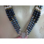 Шикарное ожерелье из аметиста, темного жемчуга и синего авантюрина, камни - натуральные