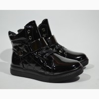 Демисезонные ботинки для девочек Солнце арт.8F085-3A black с 32-37 р