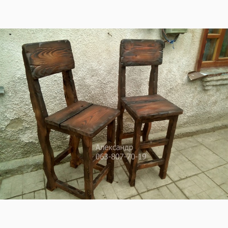 Фото 2. Барный стул под старину ( барные стулья из дерева ) деревянные