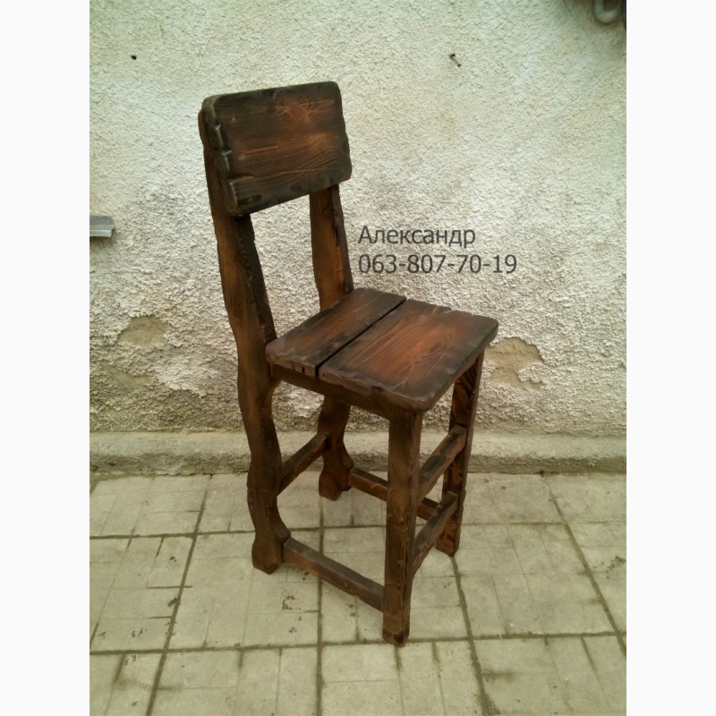 Фото 4. Барный стул под старину ( барные стулья из дерева ) деревянные