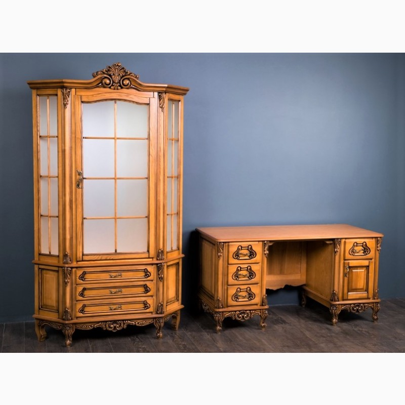 Фото 11. Белый деревянный стол Версаль для кабинета Барокко стиль