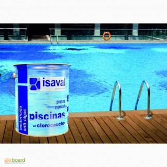 Краска для бетонных бассейнов, прудов, резервуаров ISAVAL Хлоркаучук 4 л голубой