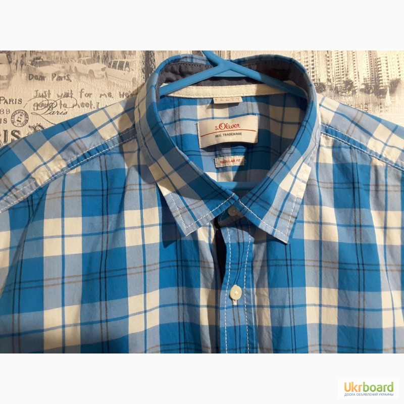 Фото 6. Мужская фирменная рубашка с короткими рукавами S.Oliver, размер L, наш 48-50, Германия