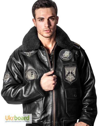 Фото 3. Шкіряна куртка Top Gun Offical Signature Series Jacket (чорна)