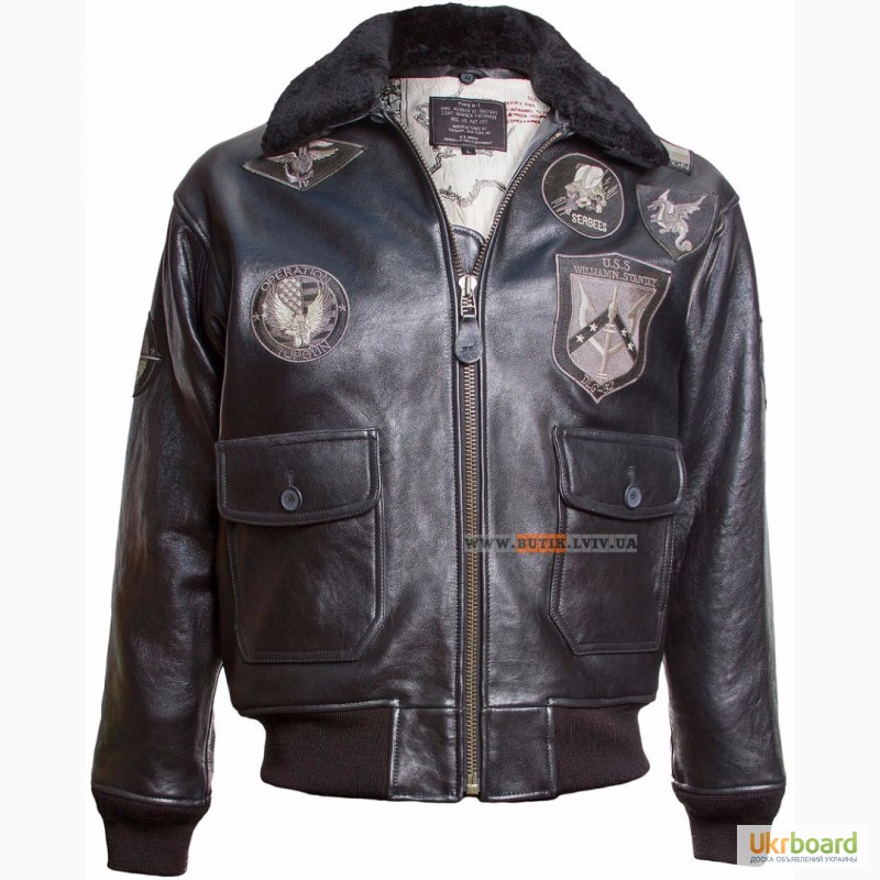 Шкіряна куртка Top Gun Offical Signature Series Jacket (чорна)
