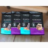 CACHET чорний шоколад 54% какао з мигдалем 300г