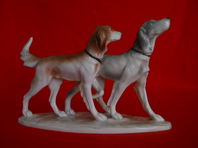 Фото 4. Винтажная фарфоровая статуэтка Охотничьи собаки