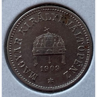 Венгрия 10 филлеров 1909 год СОСТОЯНИЕ