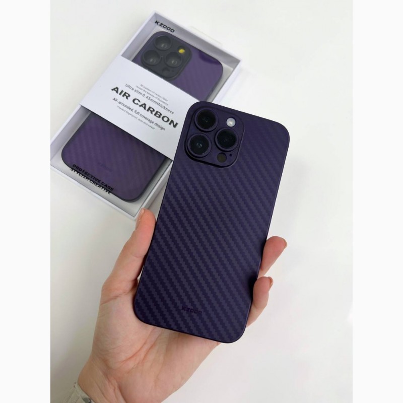 Фото 14. Чехол iPhone K-DOO Kevlar case на 14 Pro K-DOO Air Carbon Full Camera Карбоновий чохол K