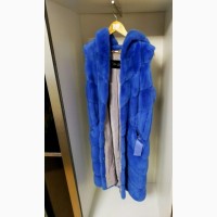 Норкова блакитна жилетка с капюшоном blue бренд Di Cara з виставки