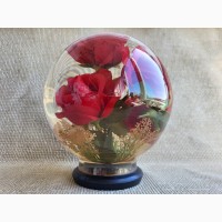 Стеклянный шар с розами, сувенир СССР, 20 см