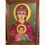 Продам вишиту ікону Божа Матір з Ісусом Христом